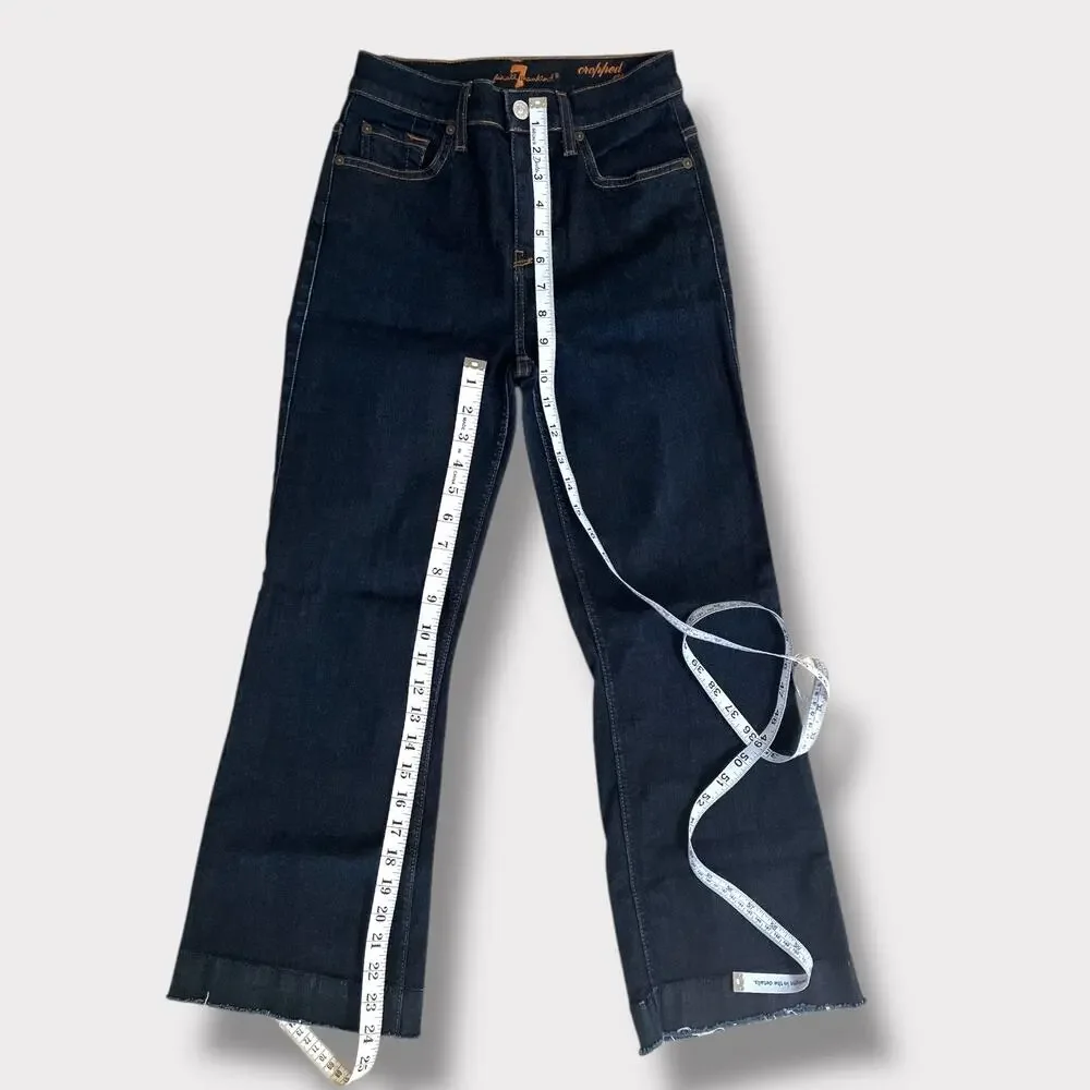 7 For All Mankind Cropped Ali Flare dark wsah euc 24 - Picture 3 of 4